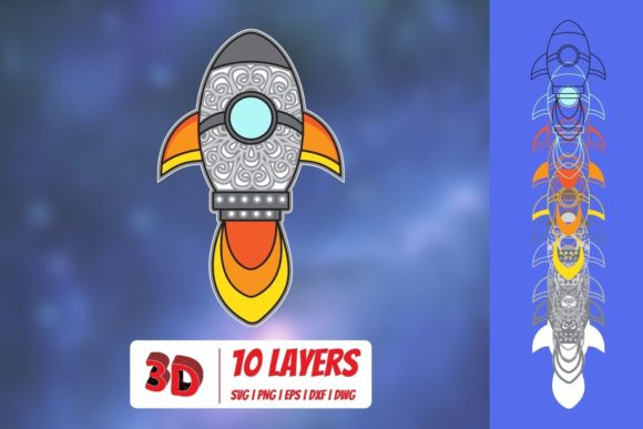 3D Rocket SVG: A Bold 3D SVG for Modern Shapes