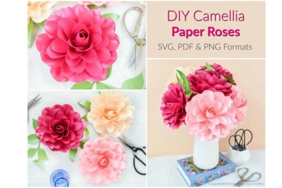 Camellia Rose Paper Flowers: A 3D SVG Branding Review