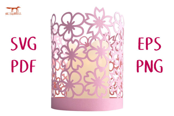 Cherry Blossom Spring Lantern 3D SVG for Shapes