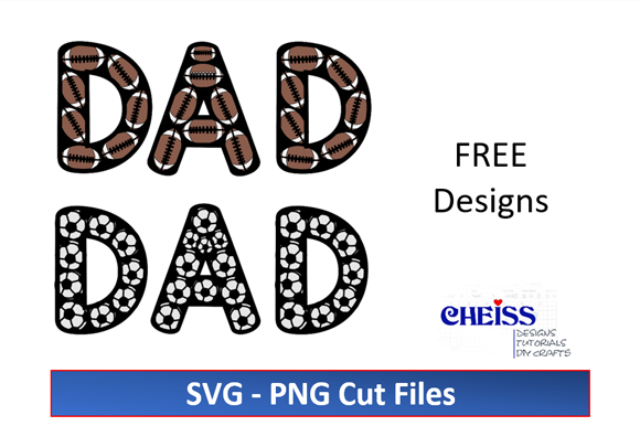 Dad Layered Letters Soccer Football: A 3D SVG for Shapes