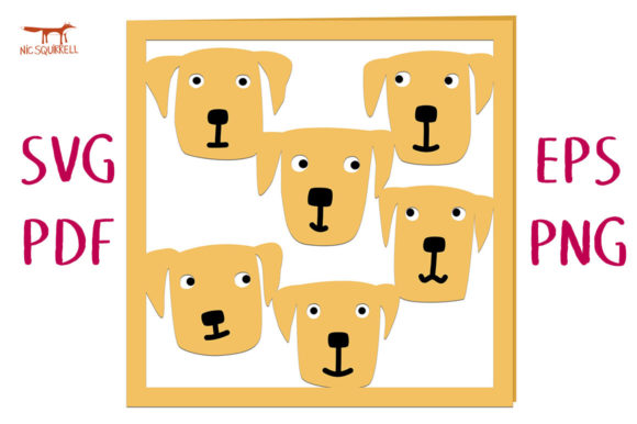 Dogs Layered Card SVG: 3D SVG Shapes for Brands