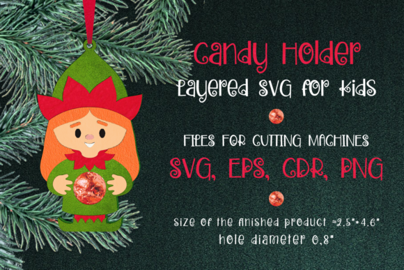 Elf Girl 3D SVG Christmas Ornament for Brands