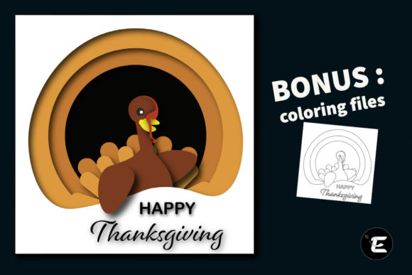 Happy Thanksgiving 3D SVG for Shadow Boxes & Branding
