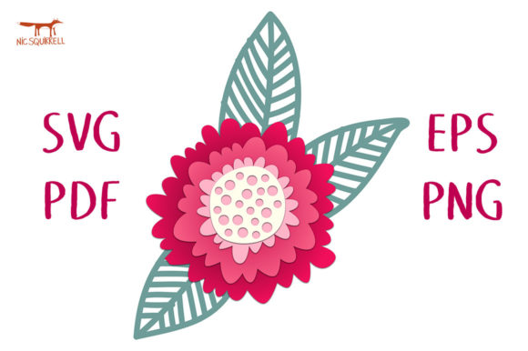 Layered Camellia Flower SVG: 3D Paper Flowers