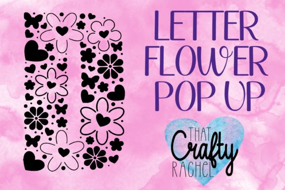 Letter D Pop Up Flower Template Graphic Review