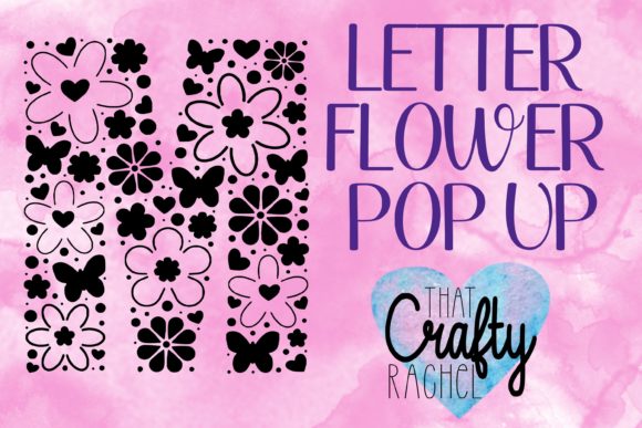 Letter M Pop Up Flower Template: 3D SVG Shapes