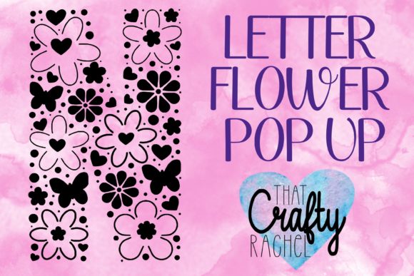 Letter N Pop Up Flower Template: 3D SVG Shapes