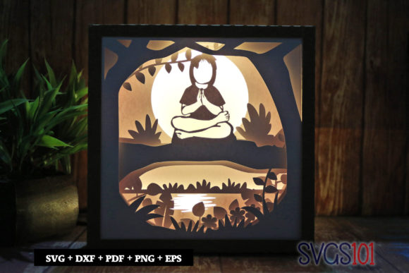 Little Girl Praying 3D SVG for Shadow Boxes