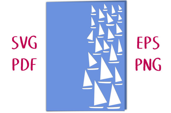Sailing Boat Lace Edged Card SVG Cut: 3D SVG Shapes