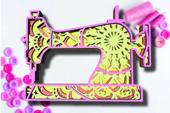 Sewing Machine 3D SVG Shapes for Branding