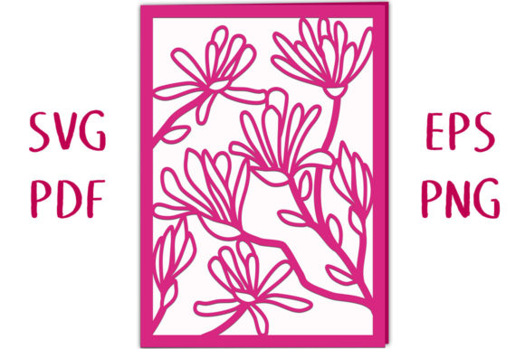 Star Magnolia Card: A 3D SVG Shape for Brands