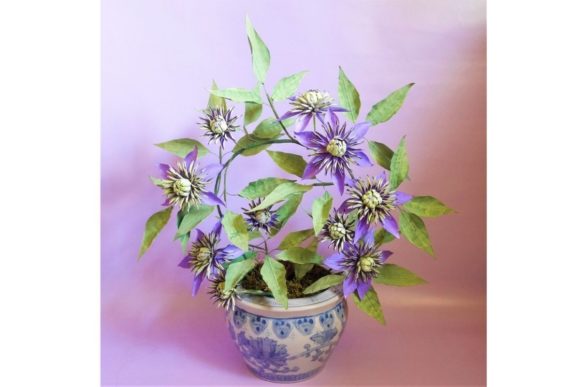 Taiga Clematis: 3D SVG Paper Flowers for Design